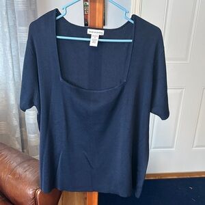Jessica London Navy Short Sleeve Knit Tee
